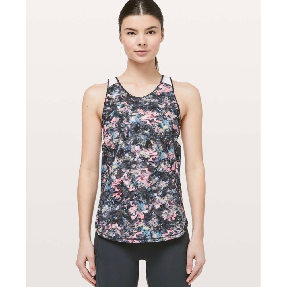 Lululemon Sculpt Tank 2 Dappled Daze Multicolor Mesh Activewear Size 2-4